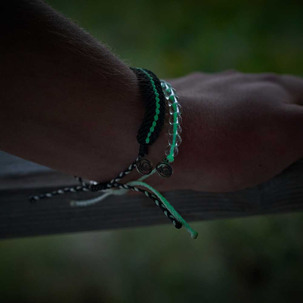Deep Sea Braided Bracelet in Stygian Black Glow