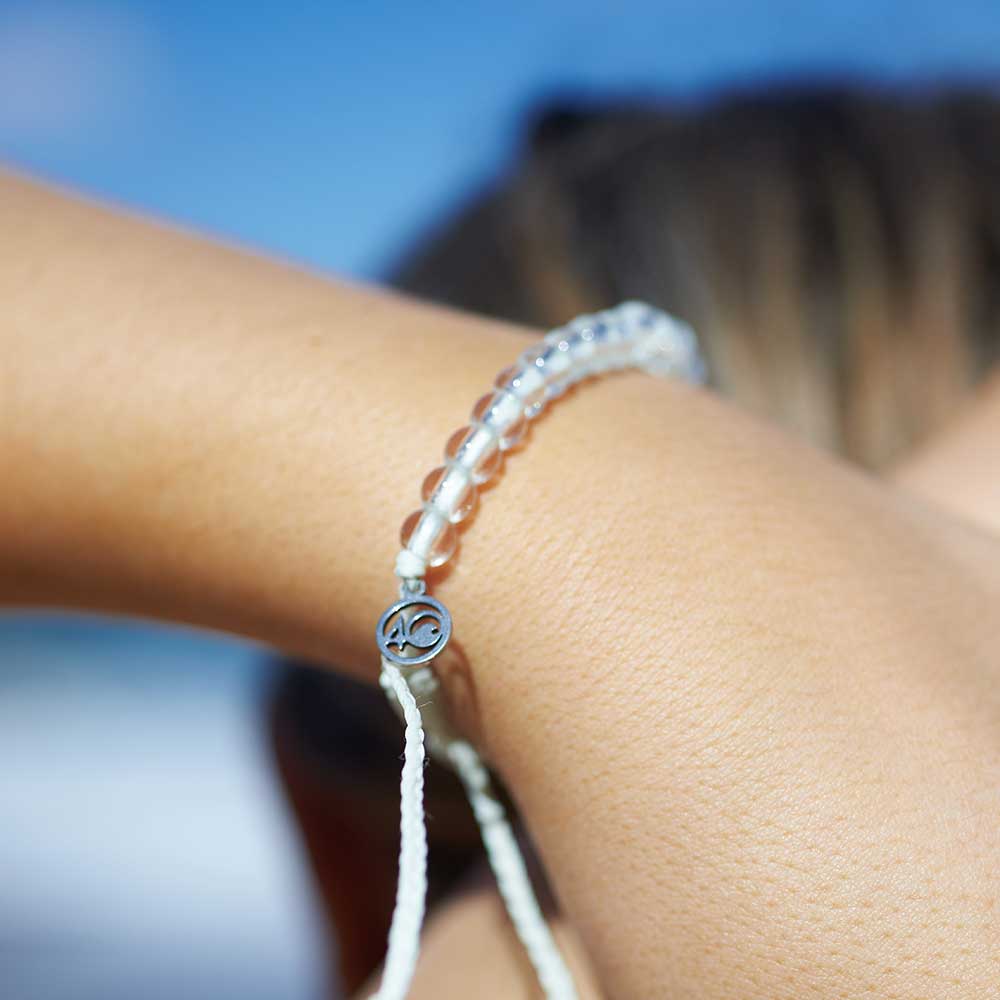 Clear Blue Water Adjustable Beaded Bracelet