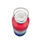 Large Reusable Bottle - Patriotic Ombre. Top view showing $Ocean logo on metal lid.