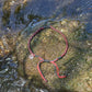 Lava Stone Braided Anklet in Crimson Sea