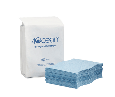 4Ocean Wave Blue Biodegradable Sponges - blue